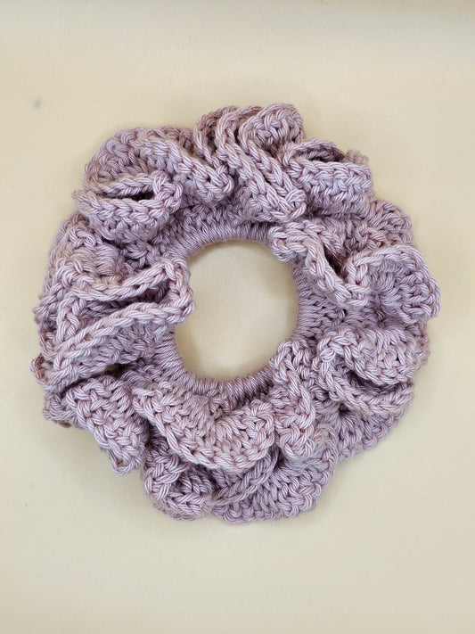 Large Dusty Rose Crochet Scrunchie