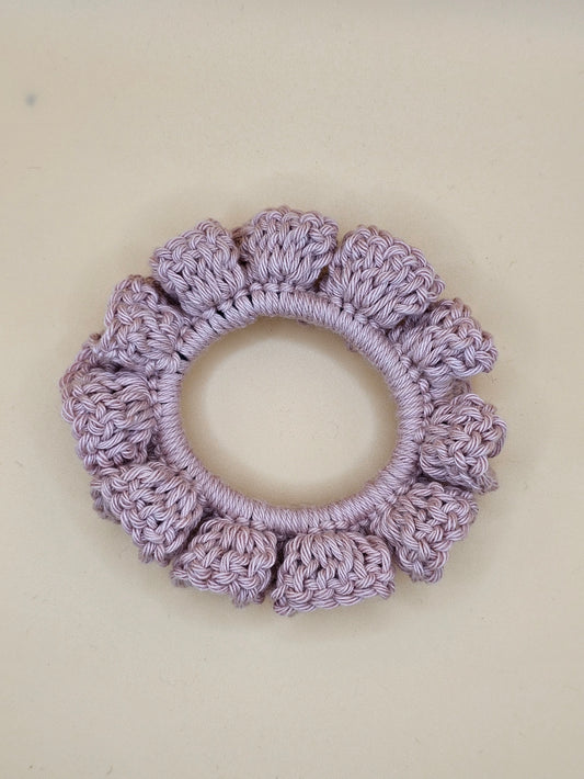 Small Dusty Rose Crochet Scrunchie