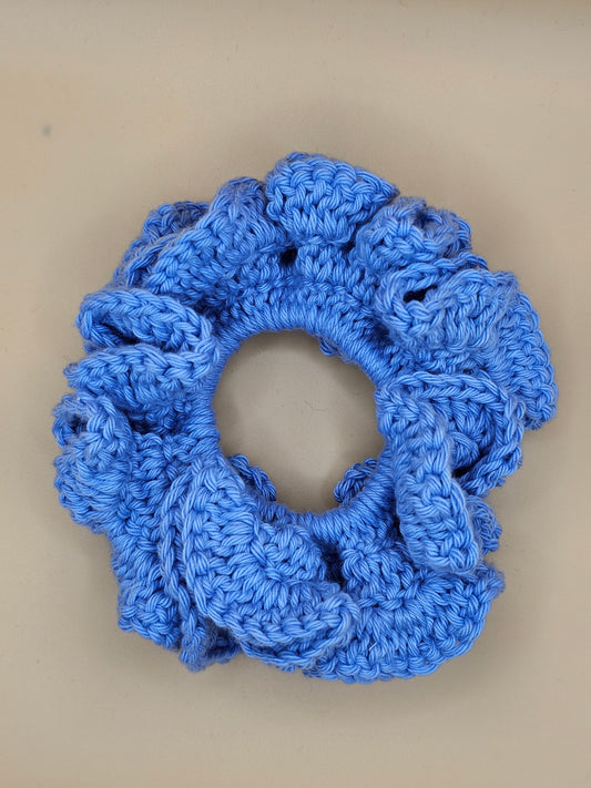 Large Sky Blue Crochet Scrunchie