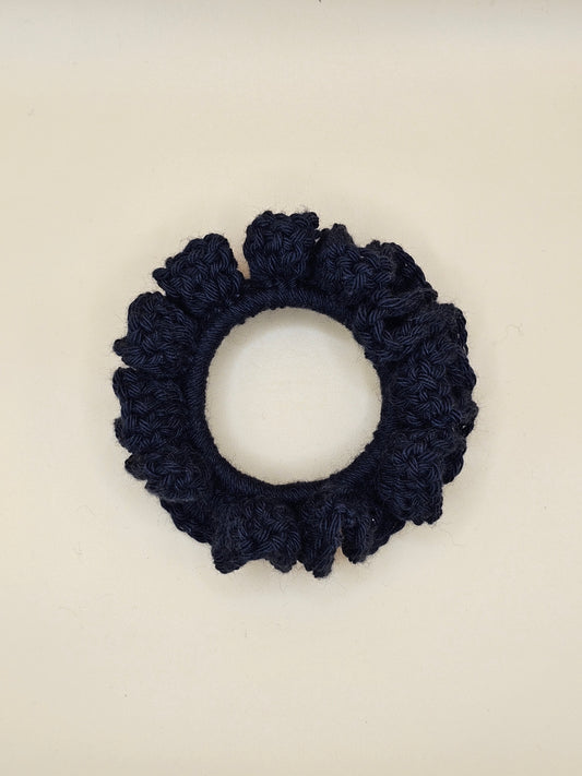 Small Black Crochet Scrunchie